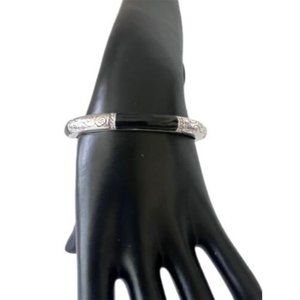 BRIGHTON WILTERN HINGED BANGLE Silver And Black Bangle
